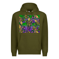 Army Green Mardi Gras Fleur De Lis Premium Hoodie - RanaPortraitStore