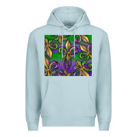 Blue Mist Mardi Gras Fleur De Lis Premium Hoodie - RanaPortraitStore