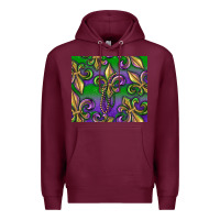 Burgundy Mardi Gras Fleur De Lis Premium Hoodie - RanaPortraitStore