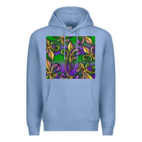 Colony Blue Mardi Gras Fleur De Lis Premium Hoodie - RanaPortraitStore