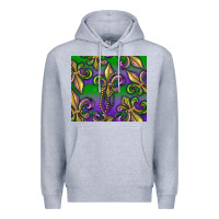 Heather Grey Mardi Gras Fleur De Lis Premium Hoodie - RanaPortraitStore