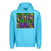 Ocean Blue Mardi Gras Fleur De Lis Premium Hoodie - RanaPortraitStore