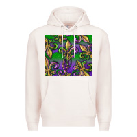 Pale Pink Mardi Gras Fleur De Lis Premium Hoodie - RanaPortraitStore