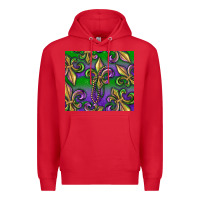 Red Mardi Gras Fleur De Lis Premium Hoodie - RanaPortraitStore