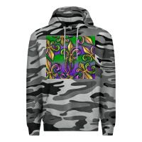 Slate Camo Mardi Gras Fleur De Lis Premium Hoodie - RanaPortraitStore