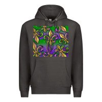 Smoke Mardi Gras Fleur De Lis Premium Hoodie - RanaPortraitStore