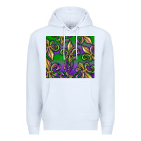 White Mardi Gras Fleur De Lis Premium Hoodie - RanaPortraitStore