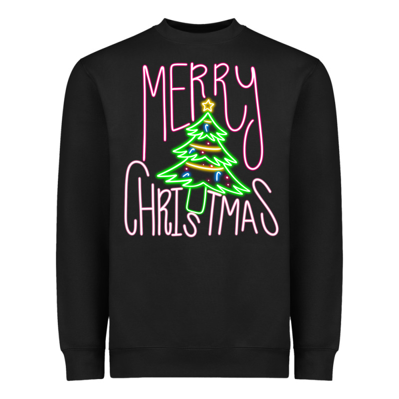 Merry Neon Christmas Heavyweight Sweatshirt by CowhideDigitalArt | Teevron