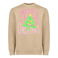 Mushroom Merry Neon Christmas Heavyweight Sweatshirt - CowhideDigitalArt