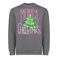 Storm Merry Neon Christmas Heavyweight Sweatshirt - CowhideDigitalArt