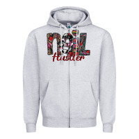 Heather Grey nail hustler Zipper Hoodie - SublimationCraftShop