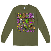Army Green Mardi Saurus Rex Long Sleeve Tee - HowdyJamesFarm