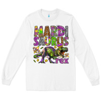 White Mardi Saurus Rex Long Sleeve Tee - HowdyJamesFarm