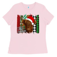 Bubblegum Pink Merry Christmas Cow Ladies Tee - Bettercallsaul