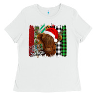 White Merry Christmas Cow Ladies Tee - Bettercallsaul