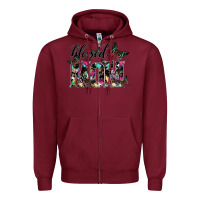 Burgundy blessed mom Zipper Hoodie - SublimationCraftShop