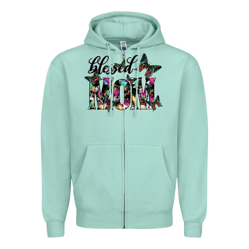 Blessed Mom Zipper Hoodie by SublimationCraftShop | Teevron