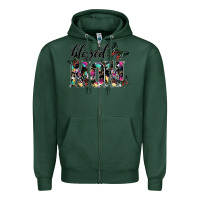 Sports Green blessed mom Zipper Hoodie - SublimationCraftShop