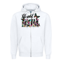 White blessed mom Zipper Hoodie - SublimationCraftShop