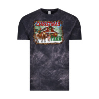 Cloud Black Christmas On The Farm Vintage Tee - RanaPortraitStore
