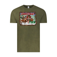 Vintage Olive Christmas On The Farm Vintage Tee - RanaPortraitStore