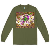 Army Green Mardi Gras with crab tumbler Long Sleeve Tee - HowdyJamesFarm