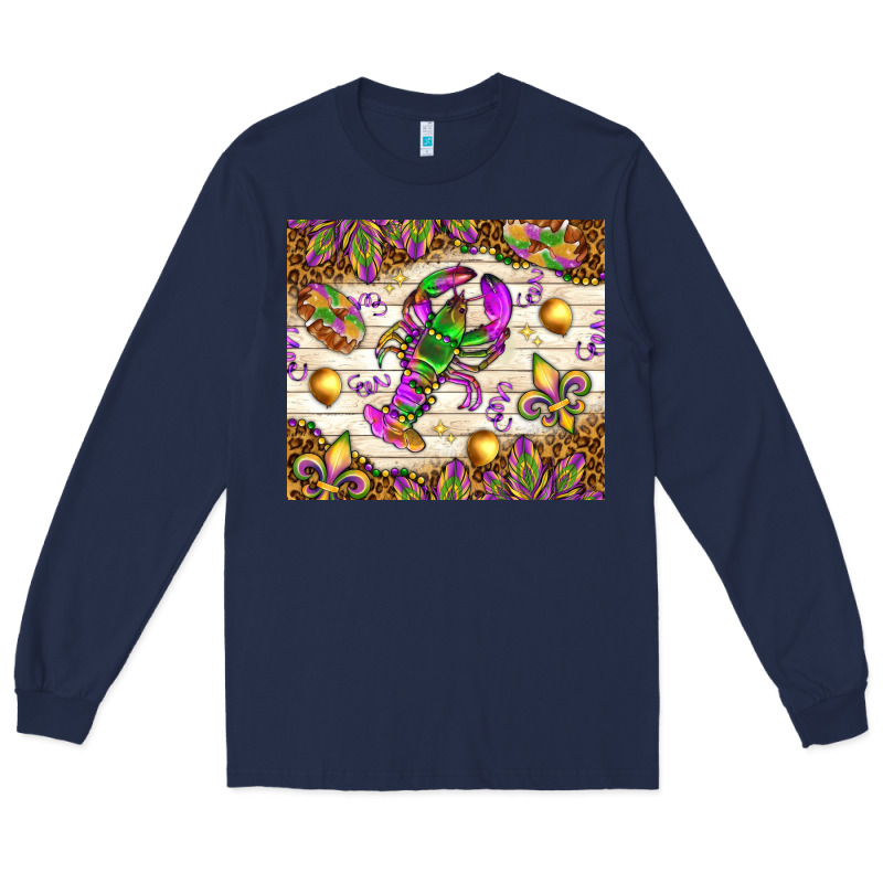 Mardi Gras With Crab Tumbler Long Sleeve Tee by HowdyJamesFarm | Teevron