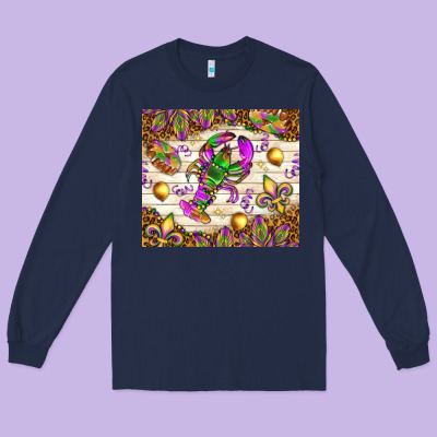 Mardi Gras With Crab Tumbler Long Sleeve Tee Designed By Howdyjamesfarm