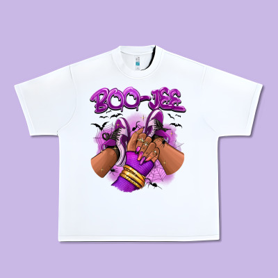 Boo-jee Halloween Afro Sneakers Urban Heavy Tee Designed By Ranaportraitstore