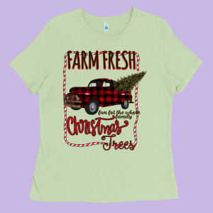 Farm Fresh Christmas Ladies Tee Designed By Bettercallsaul