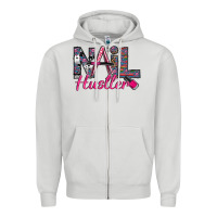 Dove Grey Nail hustler Zipper Hoodie - SublimationCraftShop
