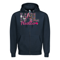 Navy Nail hustler Zipper Hoodie - SublimationCraftShop