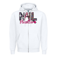 White Nail hustler Zipper Hoodie - SublimationCraftShop