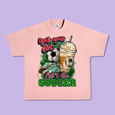 Grab Your Joe Let's Go Soccer Urban Heavy Tee Designed By Howdyjamesfarm