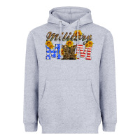 Heather Grey military mom with soldier boots Heavyweight Hoodie - Artiststas