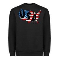 Black Usa Heavyweight Sweatshirt - CowhideDigitalArt