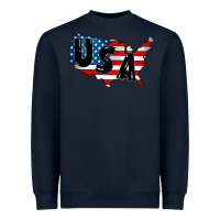 Navy Usa Heavyweight Sweatshirt - CowhideDigitalArt