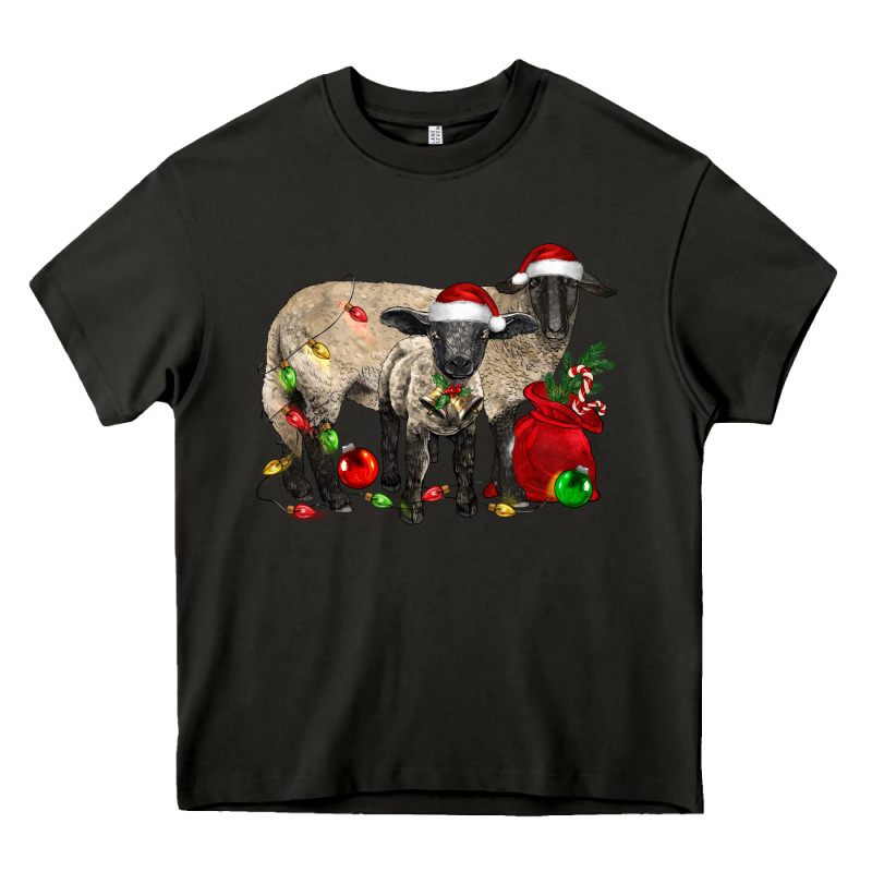 Christmas Suffolk Sheep And Baby Suffolk Sheep Heavy Core Tee by LillyAllenDesigns | Teevron