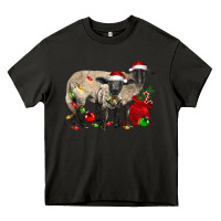 Asphalt Christmas Suffolk Sheep And Baby Suffolk Sheep Heavy Core Tee - LillyAllenDesigns