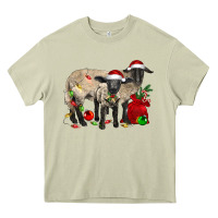 Mossy Christmas Suffolk Sheep And Baby Suffolk Sheep Heavy Core Tee - LillyAllenDesigns