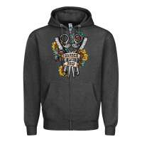 Charcoal Heather barber shop Zipper Hoodie - SublimationCraftShop