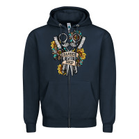 Navy barber shop Zipper Hoodie - SublimationCraftShop