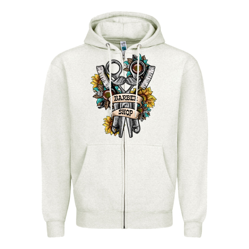 Barber Shop Zipper Hoodie by SublimationCraftShop | Teevron