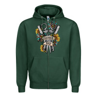 Sports Green barber shop Zipper Hoodie - SublimationCraftShop