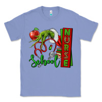 Colony Blue Christmas Character Nurse Classic Tee - NancyCooperArtShop