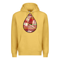 Antique Gold african fabric pattern teardrop earrings 3 Premium Hoodie - BundleAndBundleShop