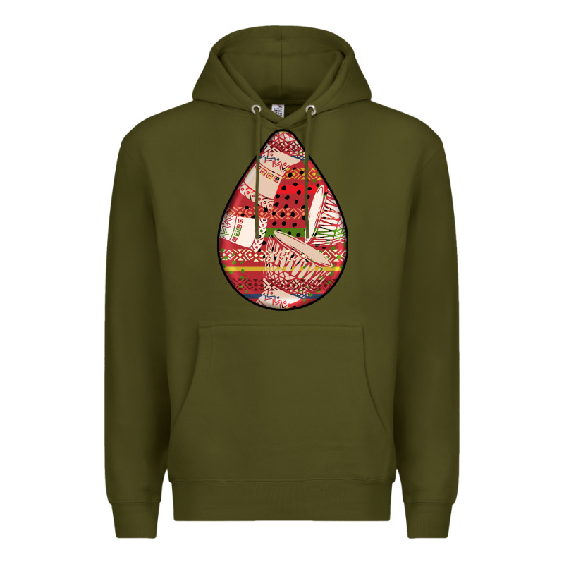African Fabric Pattern Teardrop Earrings 3 Premium Hoodie by BundleAndBundleShop | Teevron