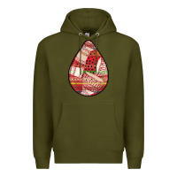 Army Green african fabric pattern teardrop earrings 3 Premium Hoodie - BundleAndBundleShop