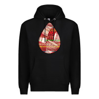 Black african fabric pattern teardrop earrings 3 Premium Hoodie - BundleAndBundleShop