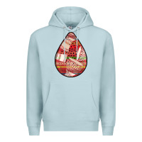 Blue Mist african fabric pattern teardrop earrings 3 Premium Hoodie - BundleAndBundleShop